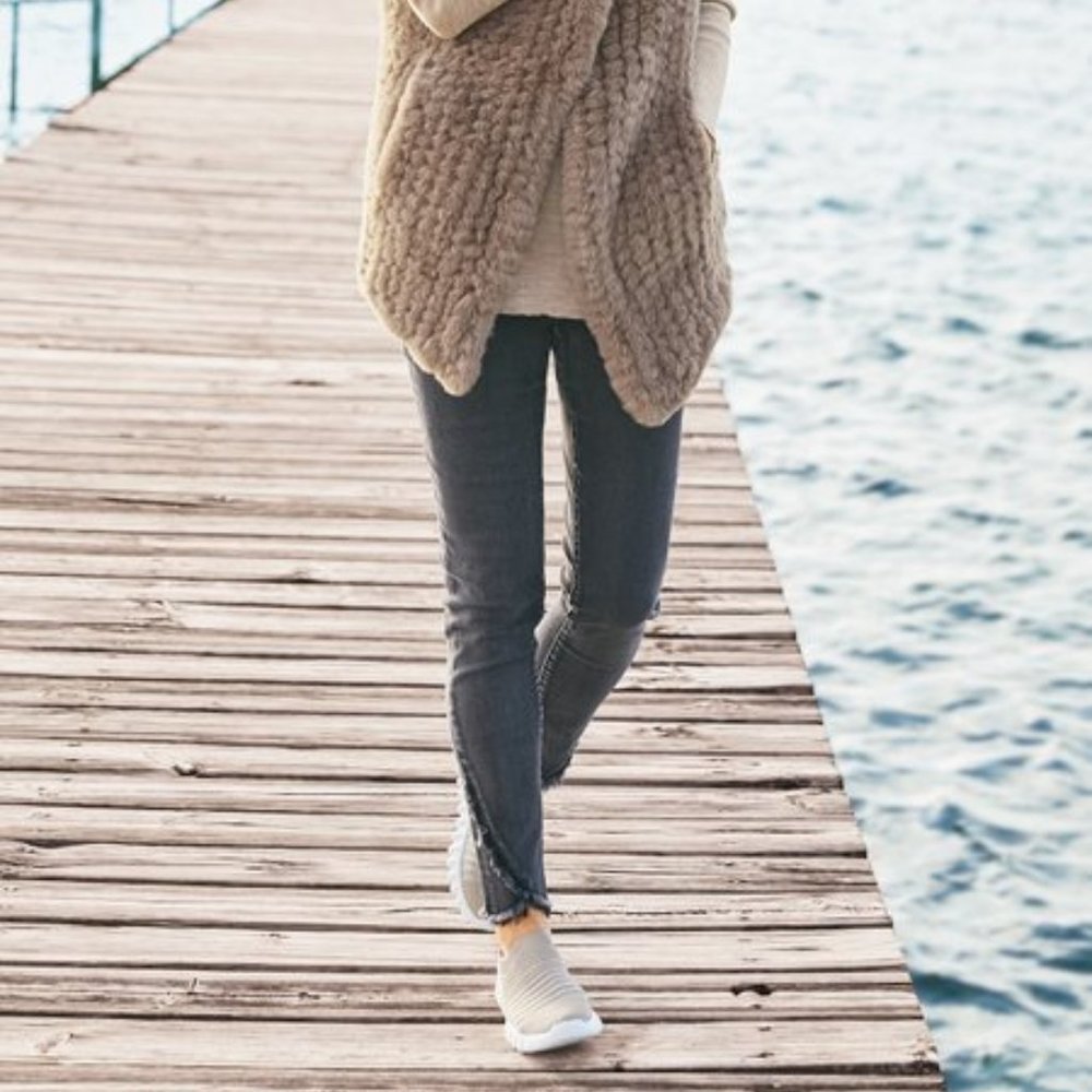 Soft Surroundings Ankle Detail Slim Jeans Raw Edge